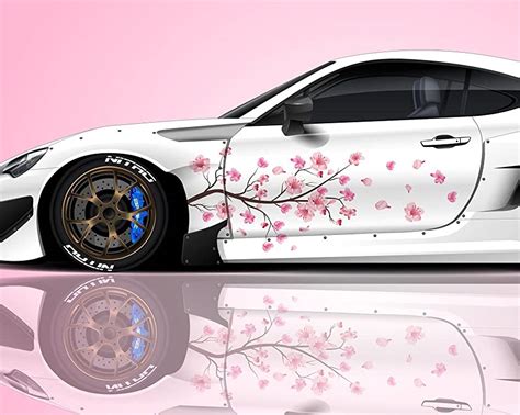 japanese decal car|car with cherry blossom.